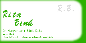 rita bink business card